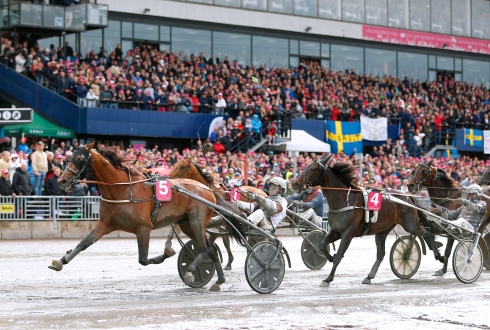 Dijon med Romain Derieux vinner Elitloppet 2019. Foto: Maria Holmén/TR Bild Foto av Maria Holmén/TR Bild